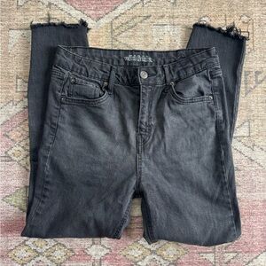 Wild Fable Women's Distressed Black Cropped Jeans